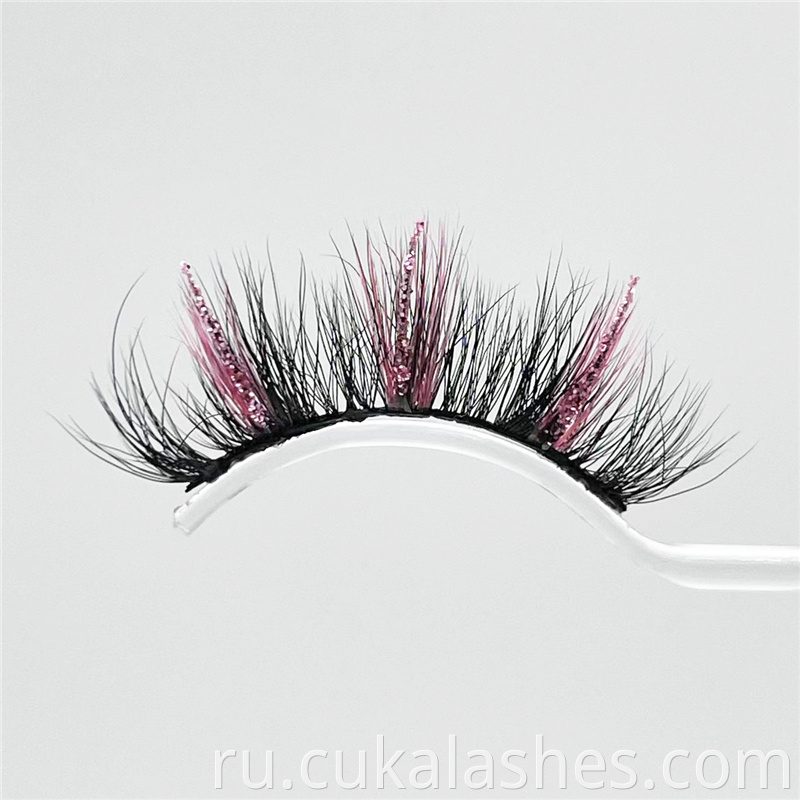 Pink Glitter Eyelashes